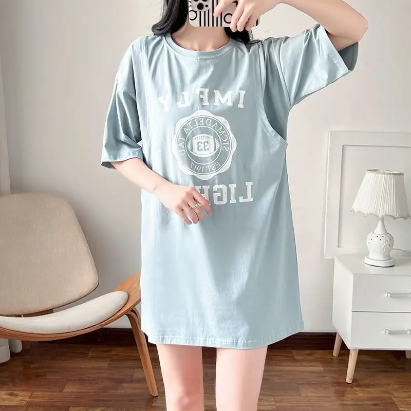 Maternity Nursing T-Shirt Short Sleeve Midi Length Postpartum Clothing Comfortable Breathable Polyester for Summer Pregnancy - 3
