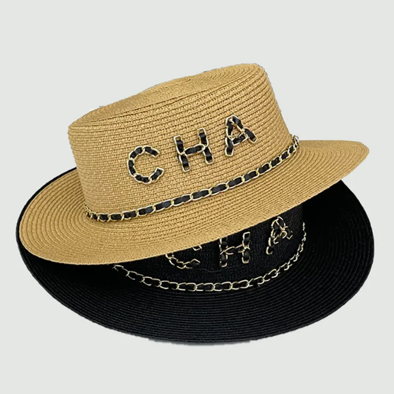 Hat For Women Panama Hat Summer Beach Hat Female Casual Lady Girls Flat Brim Straw Cap Girls Sun Hat Chapeu Feminino  Straw Hat 2