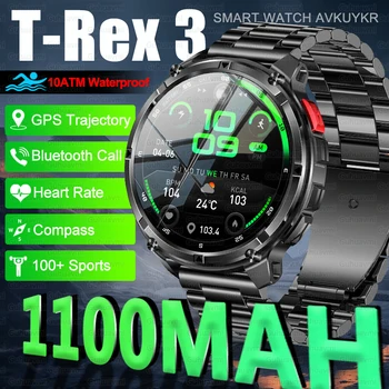 2025 New Military 1100mAh Large Battery Smart Watch BT Call GPS Tracking Compass 10ATM Waterproof Swimming Sports Smartwatch Men