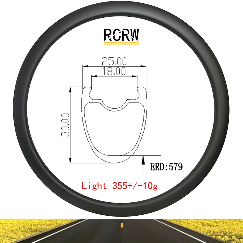 

700C 30*25 мм Дорожный 355 г углеродный обод 30 глубина 25 Широкий дисковый или V Тормозной клинчерный бескамерный UD 3K 12K саржа 16 18 20 21 24 28 32 36 отверстие
