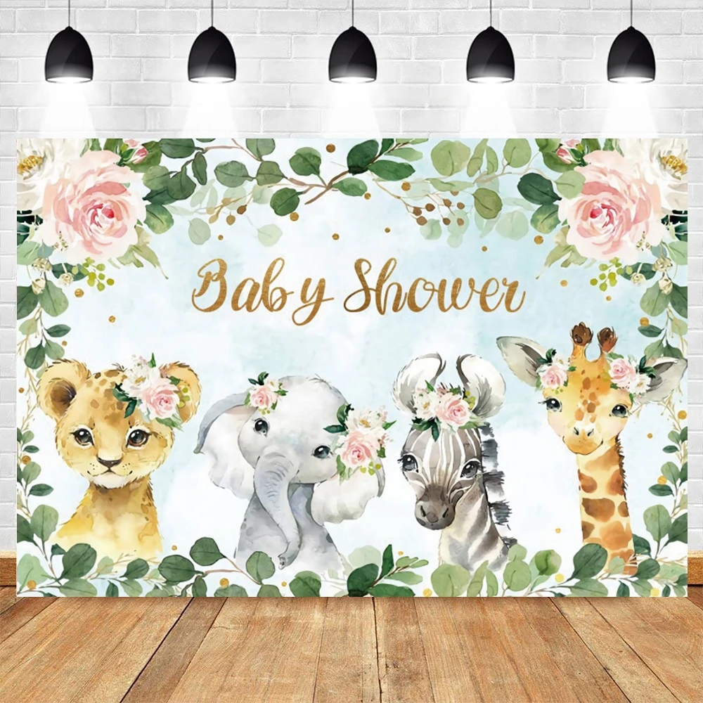 Jungle Safari Wild One 1st Birthday Backdrop Photography Boy Girl Baby Shower Party Background Kids Photo Photographic Photocall