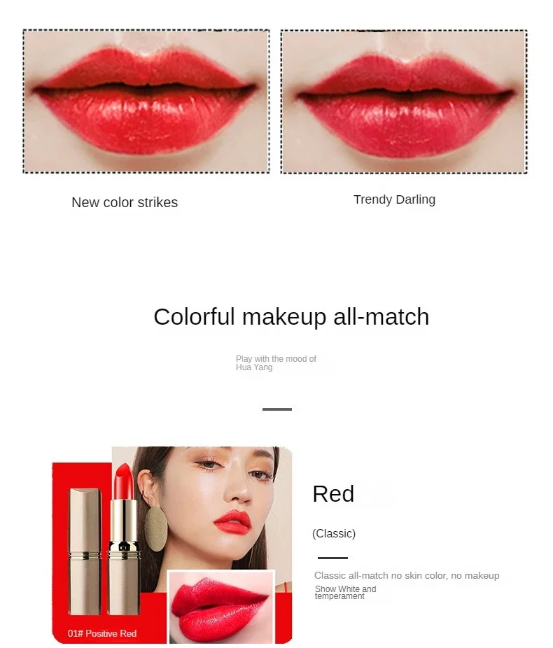 Description Picture 4 of itemPink Lipstick Waterproof Long Lasting Red Lipsticks Resistant Rose Lip Stick Velvet Lipstic Cosmetic Girl Women Makeup