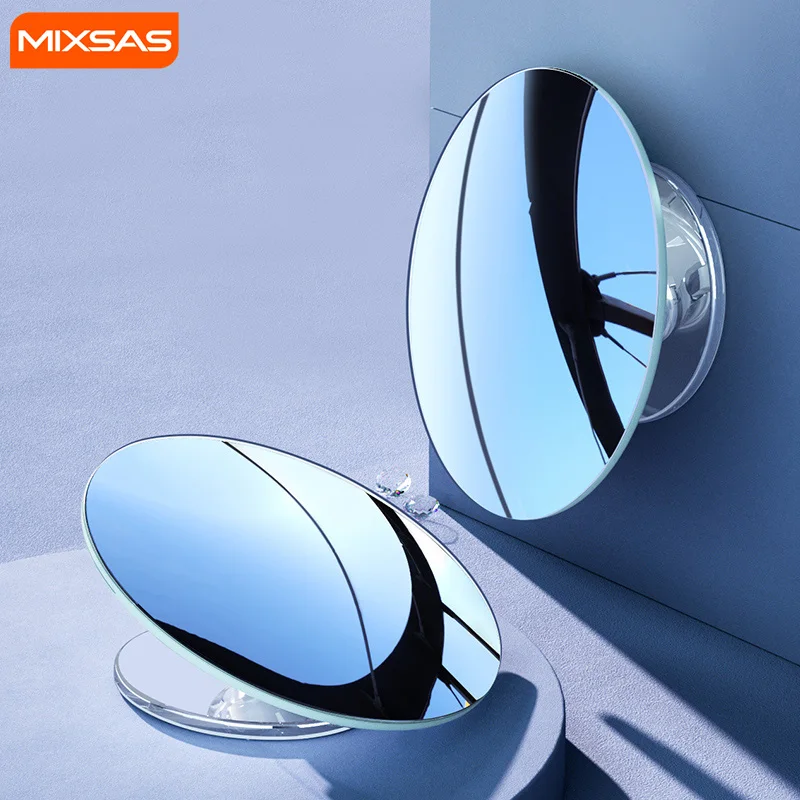 

MIXSAS 2023 Upgrade Car Transparent 0 Frame Reversing Small Mirror 632 Auto Silicone Damping Fix Rearview Auxiliary Parking Tool