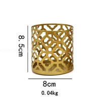 Nordic Golden Geometric Hollow Wrought Iron Candle Holder Creative Aromatherapy Candle Cup Home Decoration Ornaments Art Craft 6