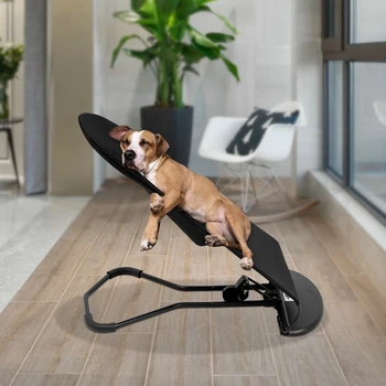 Dog Lounge Chair Foldable Pet Dog Cat Rocking Bed Chair 3 Adjustment Height Pet Bouncer Chair For Small And Medium-Sized Pet 1