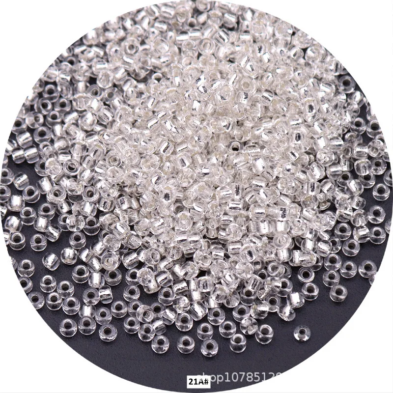 High-Quality Silver-Filled Glass Rice Beads for Jewelry & Clothing - Multiple Sizes Available