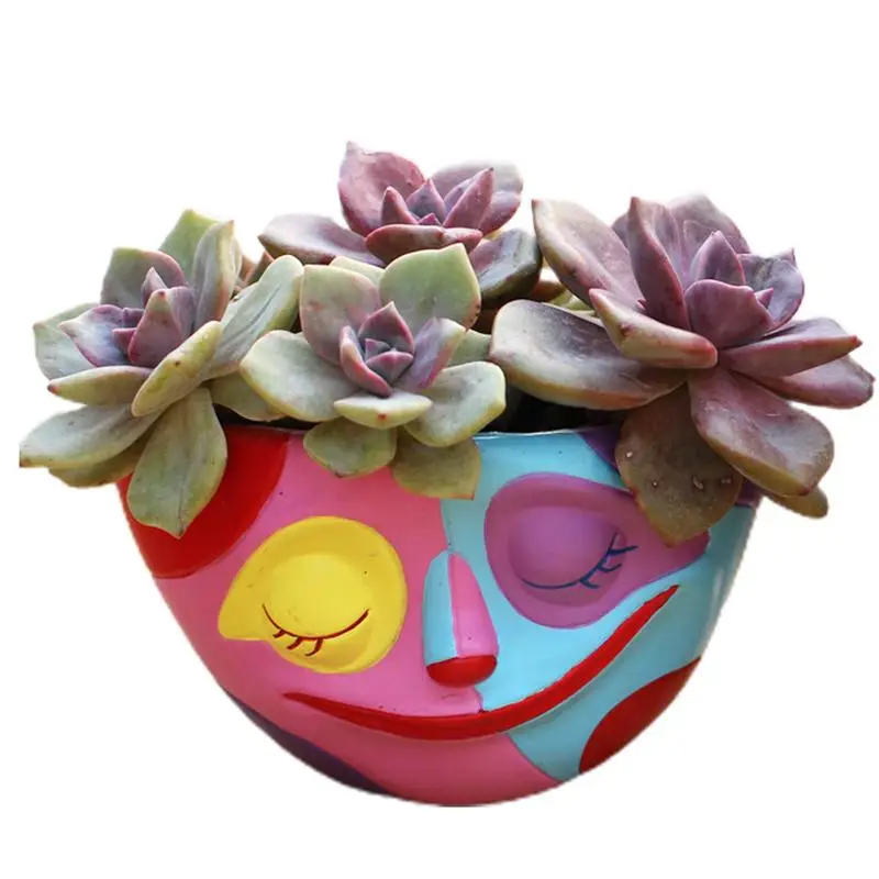 

Face Head Planter Colorful Face Head Pots Tabletop Decoration With Stylish Exterior For Windowsills Gardens Shelves Table Tops