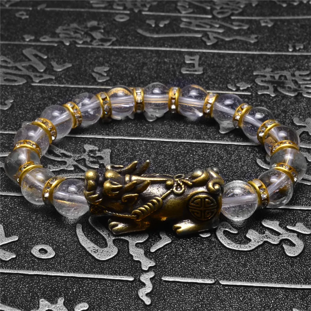 Unisex Men Pixiu Charms Ring Bracelet Chinese Feng Shui Amulet Wealth And  Lucky Open Adjustable Ring Bead Bracelet
