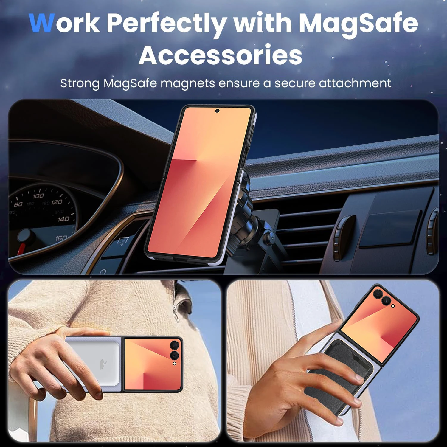 Premium Ultra-Thin Carbon Fiber Leather Magnetic Phone Case with Magsafe Compatibility