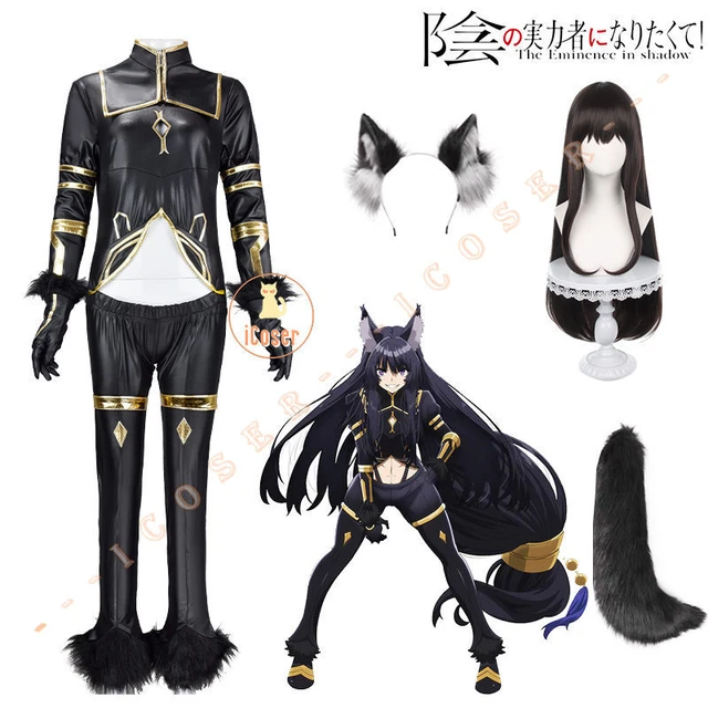 Anime The Eminence In Shadow Delta Cosplay Costume Wig Sara Shadow Garden  Black Uniform Ear Tail Halloween Party Women Role Play - Cosplay Costumes -  AliExpress