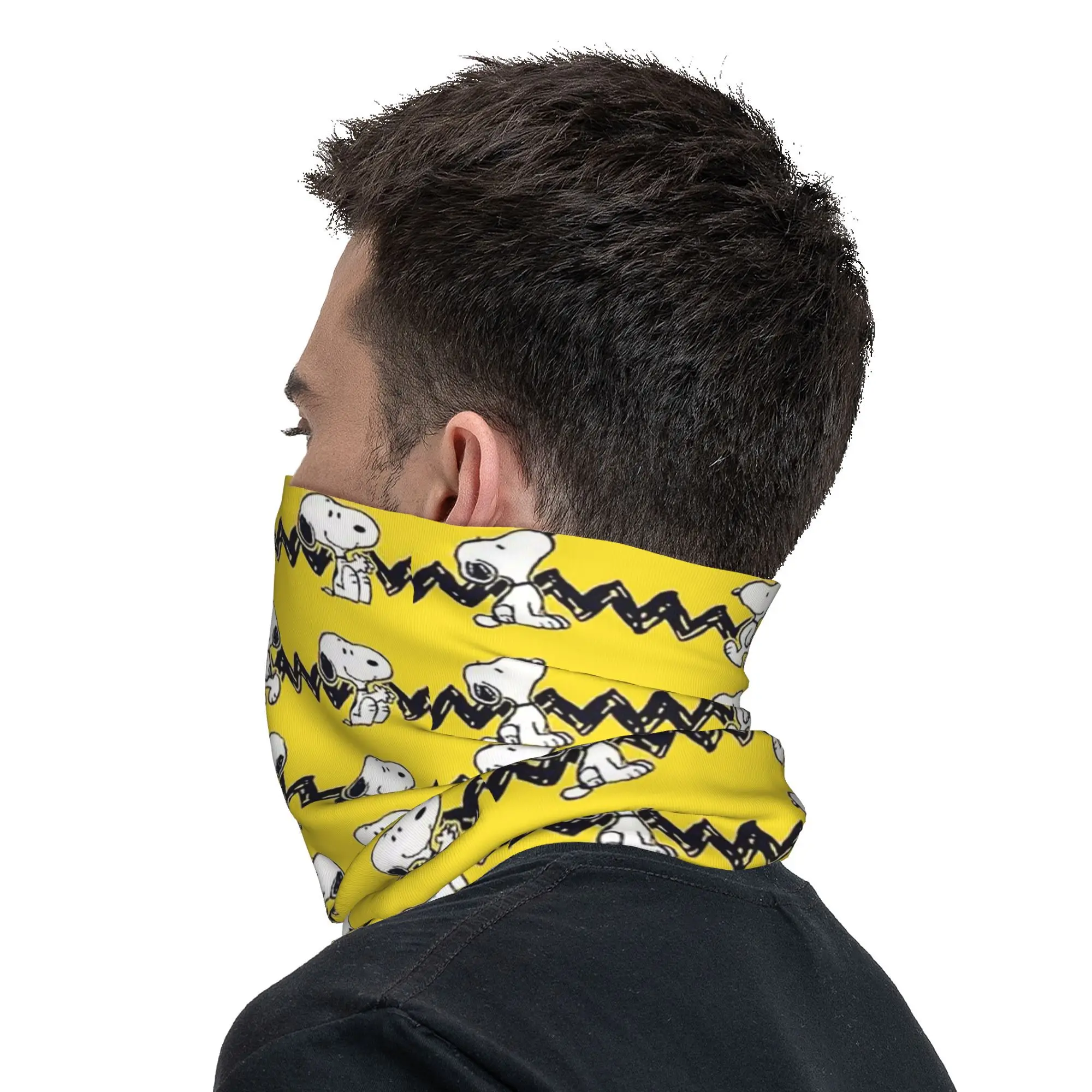 Snoopys Cartoon Bandana Neck Gaiter Windproof Face Scarf Cover Women Men Headband Tube Balaclava cycling bandana,neck wrap,neck gaiter,bandana neck cover,headband tube