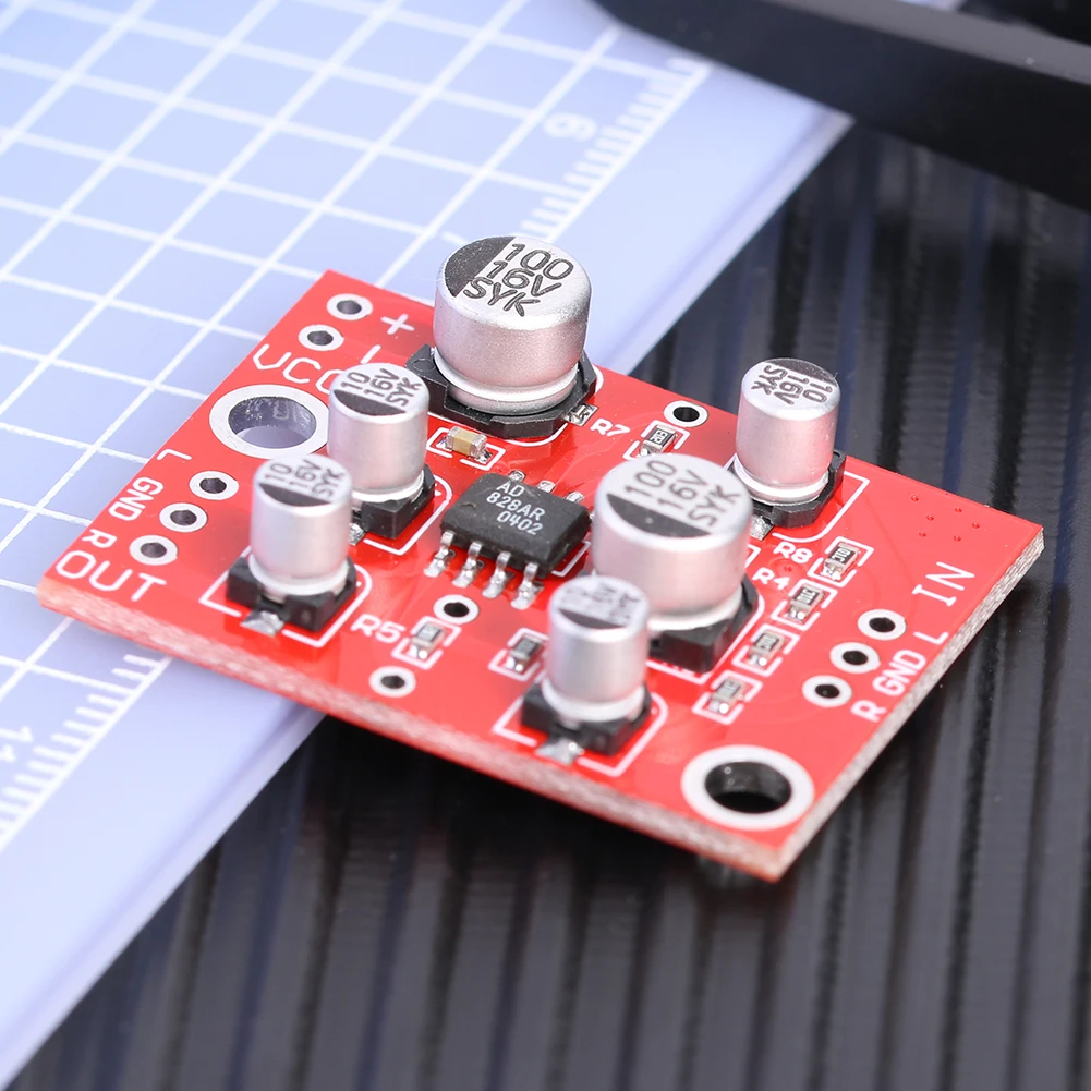 Audio Amplifier Board Pre Amplifier Microphone Preamplifier Board Preamp Stereo Preamp Power Amplifier Board Preamplifier Module 5-15V AD828 Accessories