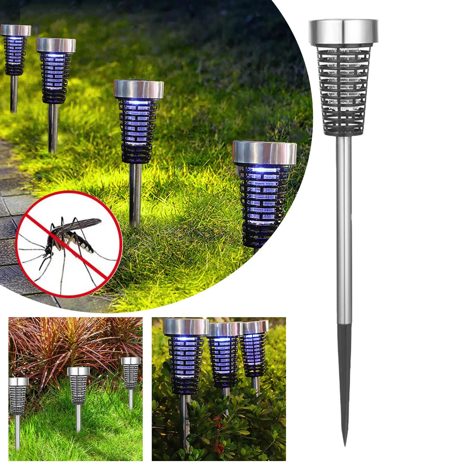 4 Pack Solar Outdoor Solar Powered LED Mosquito Light Lamp For Indoor And Outdoor Use