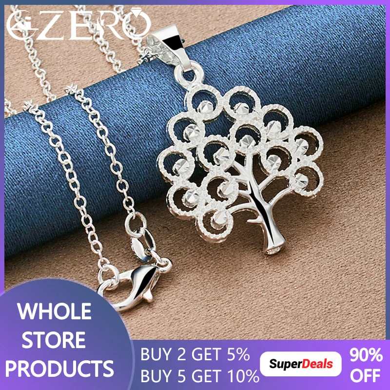 

Ожерелье ALIZERO с подвеской из серебра 925 пробы с деревом жизни, цепочка 16-30 дюймов для женщин, свадебная помолвка, модные драгоценности