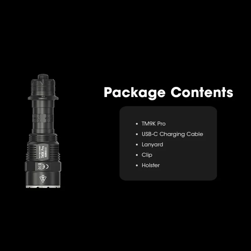 NITECORE TM9K PRO 9900루멘 타입-C 충전식 손전등