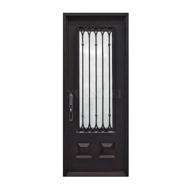 Beautiful iron grill door design main entrance wrought iron single door 6