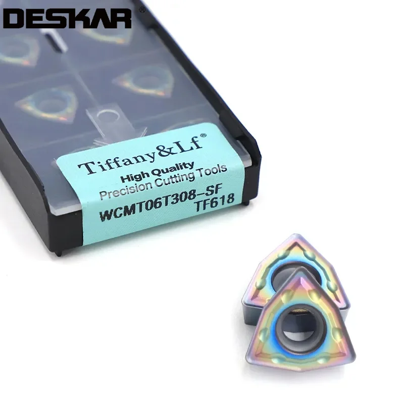

DESKAR WCMX030208 WCMX040208 WCMT050308-SF WCMT06T308 WCMT080412-SF TF618 Hardened Steel U Drill Inserts CNC Lathe Cutter Blades