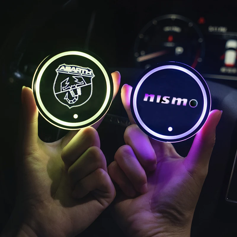 1Pcs LED Car Cup Holder Bottom Pad Lights Decorate Coaster Light For Jaguar XF XJ F-Type E-Type F-Pace E-Pace X-Type S-Type XKR |