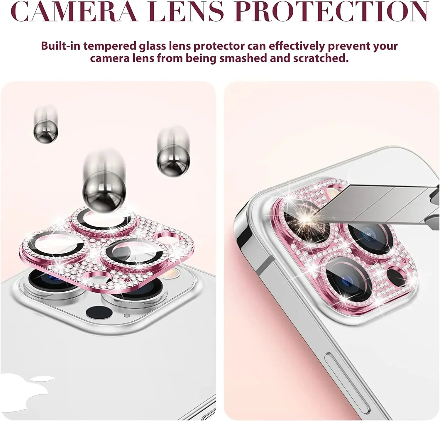 Elegant Rhinestone Diamond Glitter Camera Lens Protector