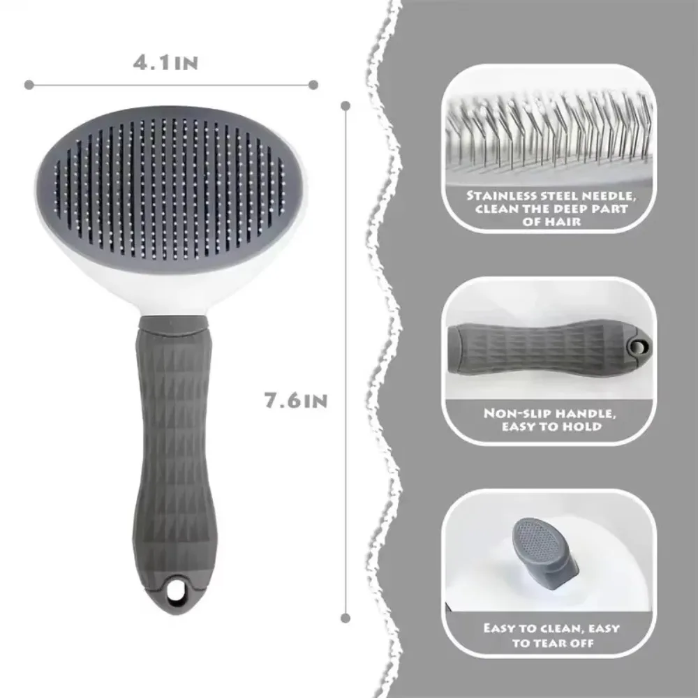 Practical Cleaning Brush Comb Nail Clippers Set Reusable Silicone Flea Comb Non-slip Portable Pet Cleaning Tool