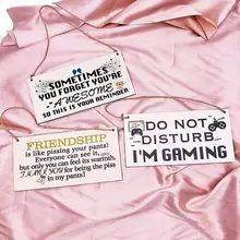 

Hanging Sign Exquisite Workmanship Wide Application Wood Inspirational Friendship Plaque Decor for Gift