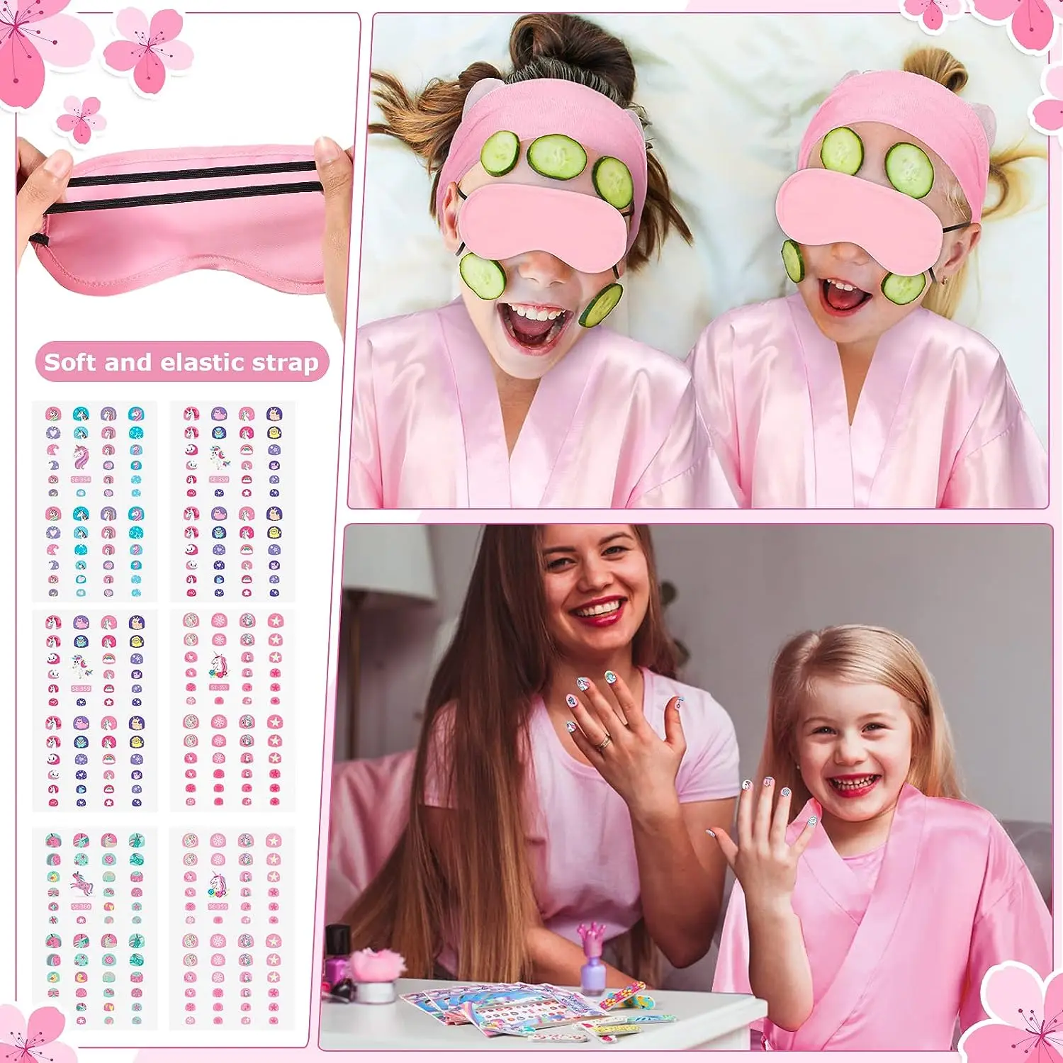 144/84 Stuks Spa Party Gunsten Voor Meisjes Verjaardagsfeestje Gasten Cadeau Tas Fillers Kids Make-Up Logeerpartij Tattoo Stickers