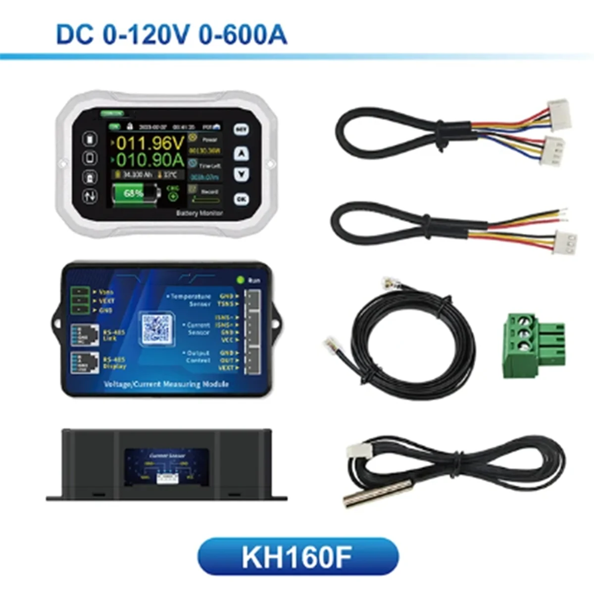 KH110F Bluetooth Battery Monitor 0-120V 100A Voltage Current Tester Capacity Indicator RV Battery VA Coulomb Meter G