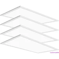 4-Pack 2x4 LED Flat Panel Lights, 7800 Lumens, 5000K Daylight for Drop Ceilings, Commercial Office Lighting, 0-10V Dimmable