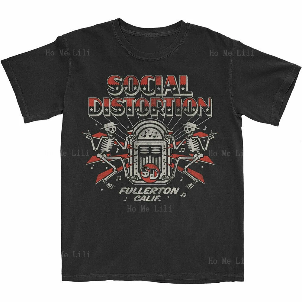 Skeleton Dance Social Distortion Jukebox Uomo Donna T-Shirt Unisex Oversize