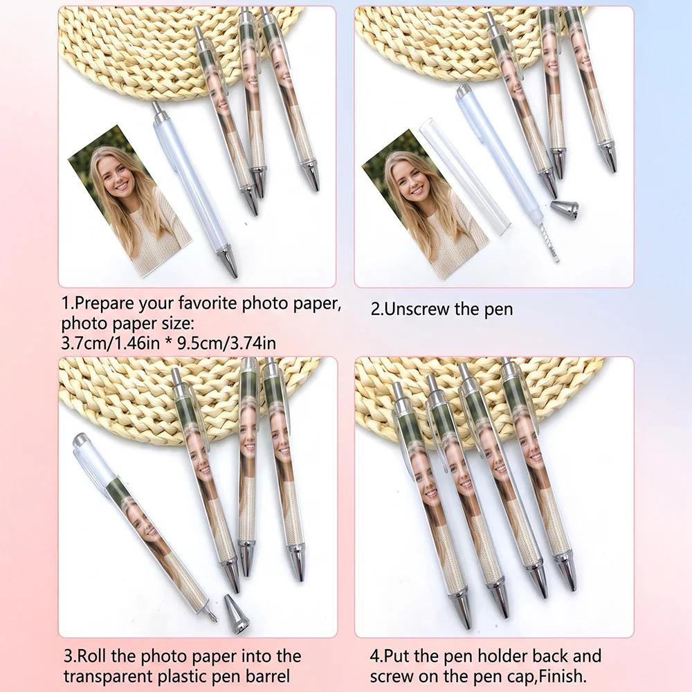 Customized Photo Insert Pen - Personalized Clear Ballpoint Pen