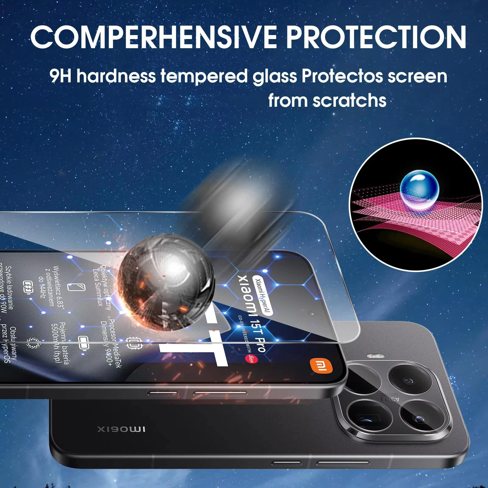 8K Ultra HD Tempered Glass Screen Protector - Pack of 1-4