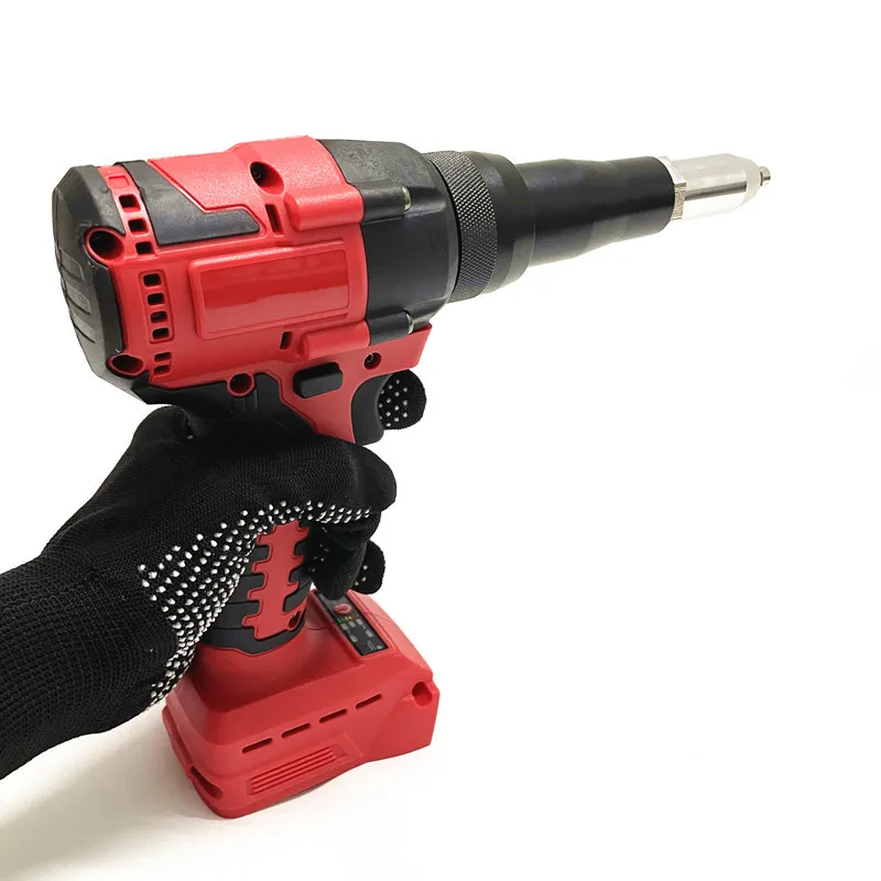 Fit for Milwaukee 18V Battery Brushless Electric Riveter Gun 2.4-4.8mm Cordless Rivet Gun With LED Light Automatic Riveting Tool