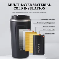 380ML/510ML Travel Coffee Mug Stainless Steel Thermal Mug Leakproof Tea Coffee Cup Car Vacuum Flasks Portable Insulated Bottles 6