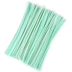Plush Chenille Stems: 100 pcs DIY Craft Twisting Wires (Macaron light green)