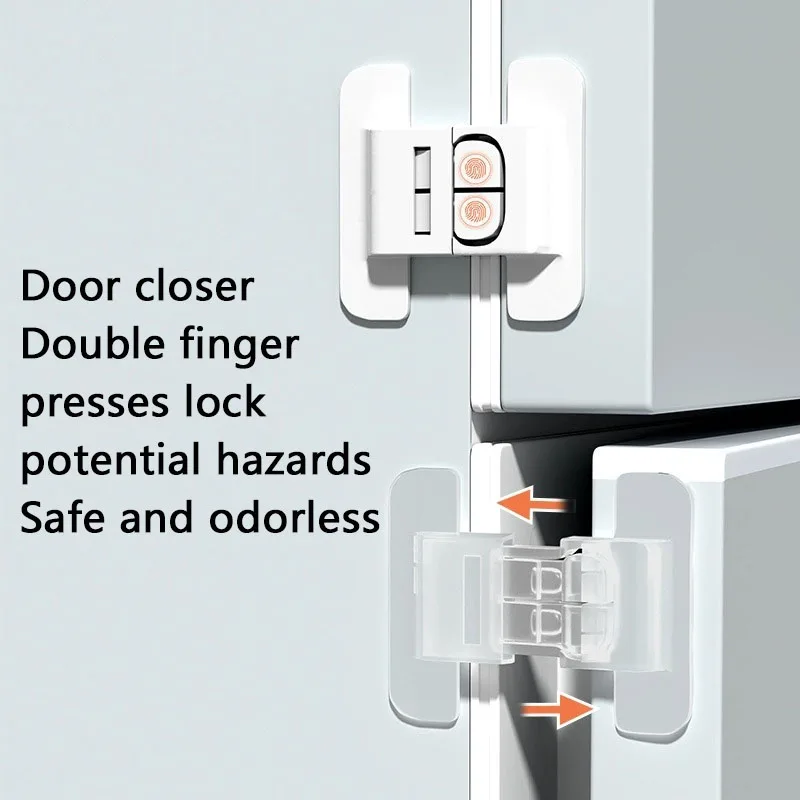 Plastic Fasteners Accessories 1pc Refrigerator Door Fastener Double Design Anti-opening Buckle
