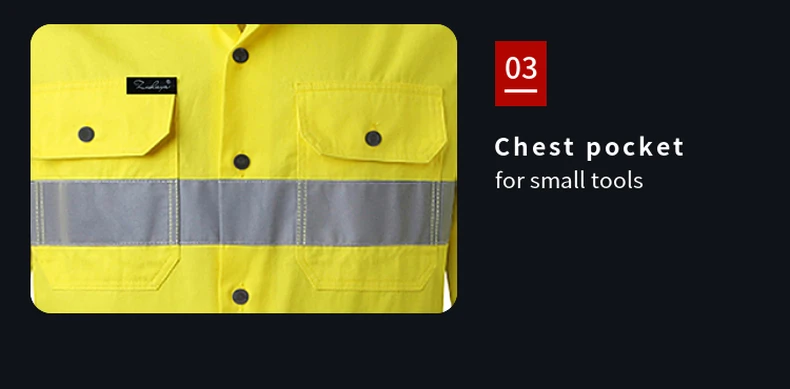 Hi Vis Viz Shirts Safety Construction Workwear Two Tone 100% Cotton Reflective Long Sleeve