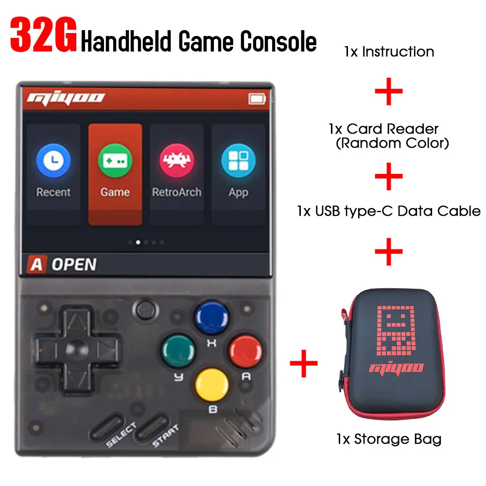 Miyoo Mini Retro Video Game Console 2.8-inch IPS Screen Handheld Game Players Portable FC GBA PS Gaming Consoles for Kids Gift 