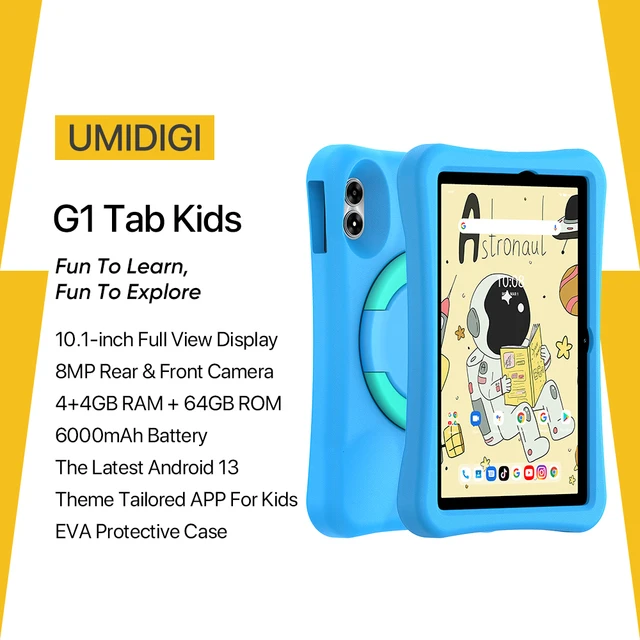 UMIDIGI G1 Tab Kids Tablet 10.1 Inch Children Tablets Android 13 Quad Core  4GB 64GB WIFI 6 6000mAh For Learning