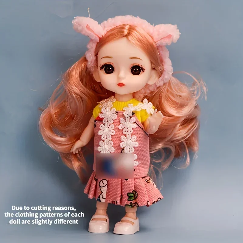 16cm Mini Fashion Doll, Girl Activity Joint Dress Up Doll Toy, Fashion Dress Up Doll Toy