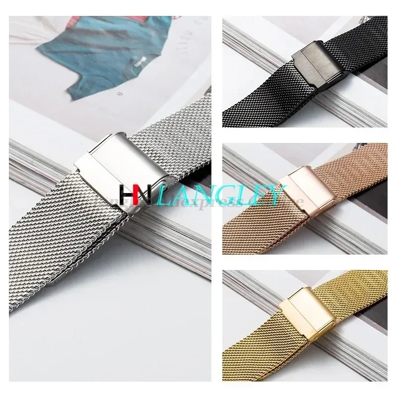 Sleek Milanese Loop Stainless Steel Watch Strap - Multiple Width Options