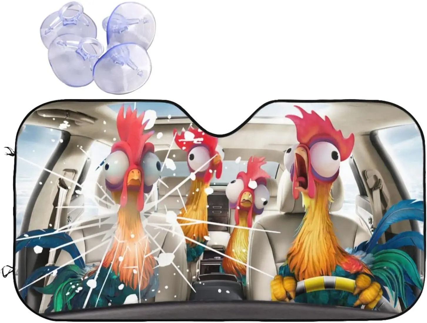 

Забавный козырек от солнца в виде петуха, животного