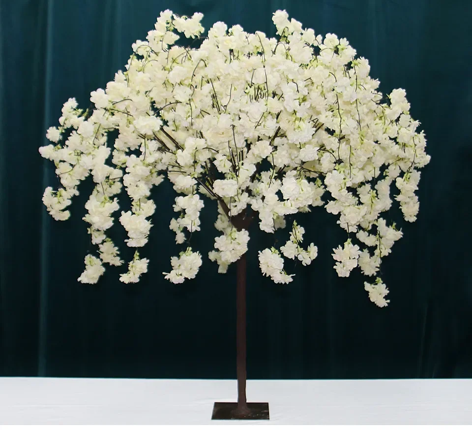 New Weeping Cherry Blossom Wishing Tree Artificial Flower Plants Tree Wedding Table Centerpiece Store Hotel Christmas Home Decor