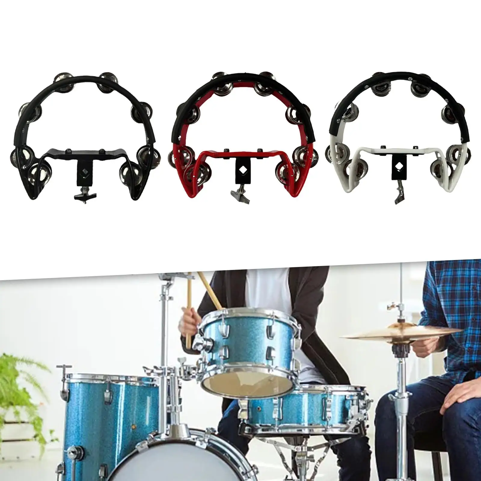 Hi Hat Tambourine Multifunctional Hand Bell Rattle for Party Concert Adults