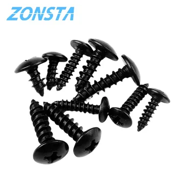 10/25/50pcs Black Carbon Steel Phillips Truss Head Screw M3 M4 M5 M6 Cross Recessed Mushroom Head Self Tapping Screws 1