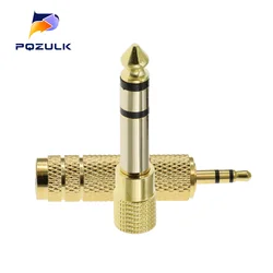 Dual Audio Adapter: Premium 6.35mm Male to 3.5mm Female Converter for Headphones and Microphones (6.35mm - 3.5mm)