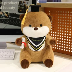Adorable 25cm Graduation Otter Plush with Cartoon Doctor Hat - High Quality Home Decor Gift - About 25cm (Yellow)