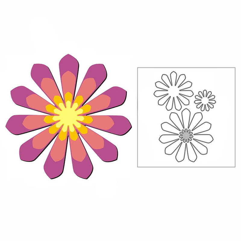 Charles Keasing bádminton frecuentemente Flor laminada tridimensional, conjunto de rompecabezas de cuatro capas,  conjunto de pétalos de flores, decoración de flores moldeadas de corte de  metal, 2022| | - AliExpress