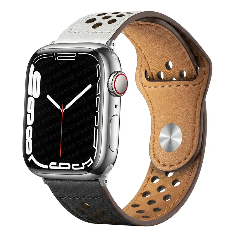 Leather strap For Apple watch band 44mm 40mm 45mm 41mm 42mm 38mm 49mm 44 45 mm bracelet iwatch series 7 se 6 5 4 3 Ultra 8 band
