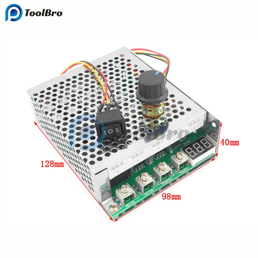 5500W 1-100A 15KHz Reversible LED Digital PWM Motor Speed Controller DC 10-55V Forward Reverse with Potetiometer Control Switch
