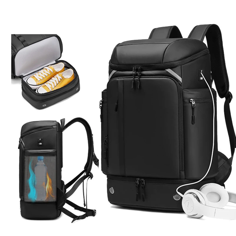 

Men Backpack Outdoors Mountaineering Laptop Backpack Multifunctional Business Travel Waterproof Fashion Travel Backpack Shoe Bag